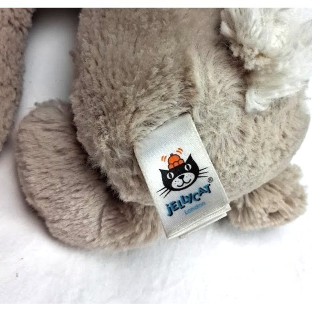 7" Jellycat Small Bashful Bunny Tan Brown Plush Rabbit Mini Stuffed Animal Lovey - Picture 3 of 5
